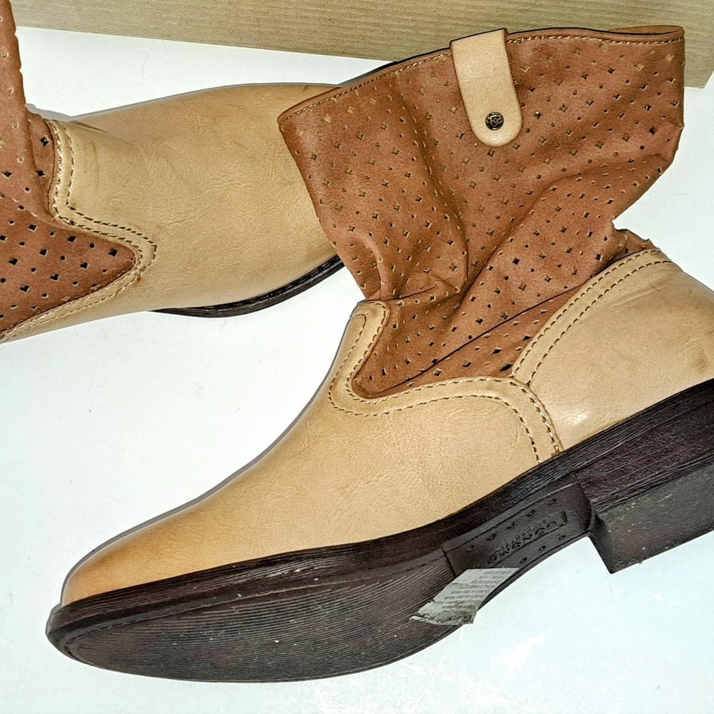 Sz 9.5 Sonoma Brown/Tan Mid-Calf Western Boots